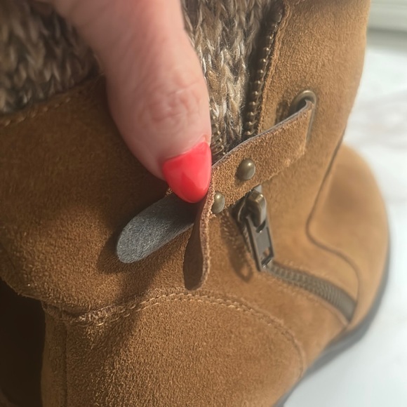 PureSole Tan Brown Cream Suede Sweater DORY Ankle Boot Sz 8 NWOT - Picture 7 of 17